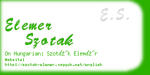 elemer szotak business card